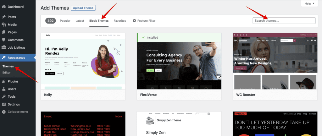 WordPress Dashboard Themes