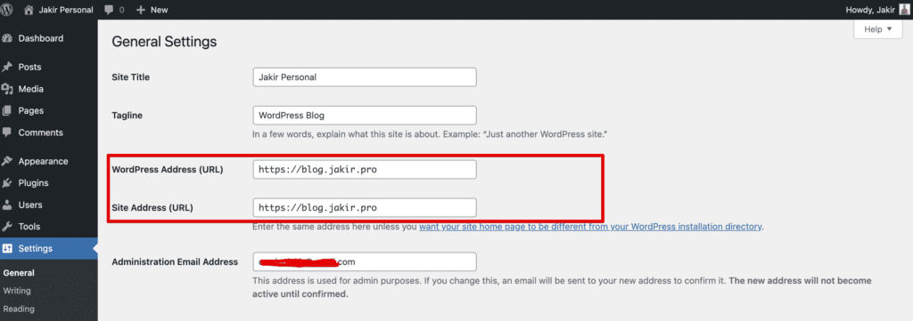 WordPress General Setting