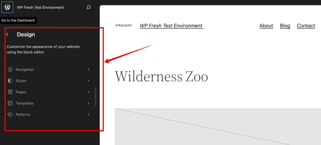 Full site editing template