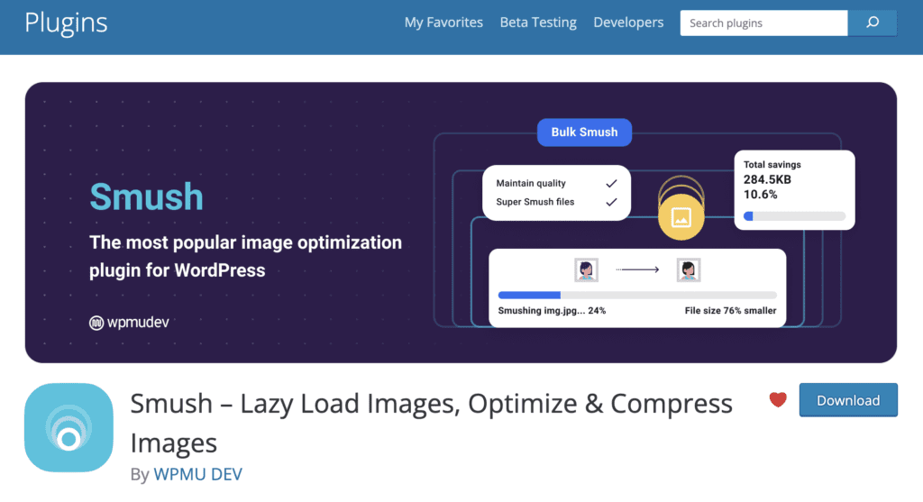 Smush the best image optimization plugin