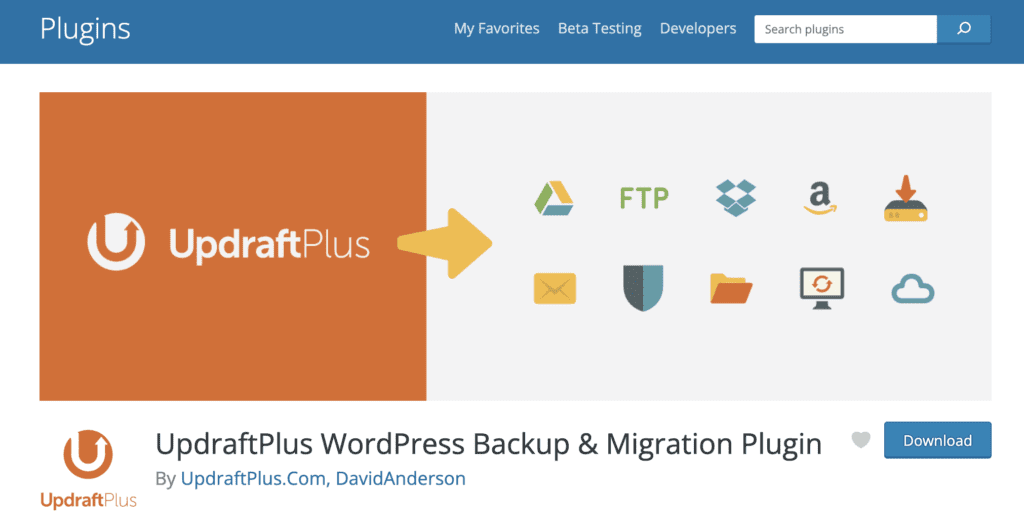 UpdraftPlus WordPress backup plugin